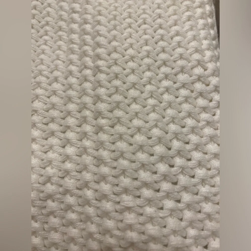 West Elm White Texture Weave Crochet Cotton Pillow Sham 20